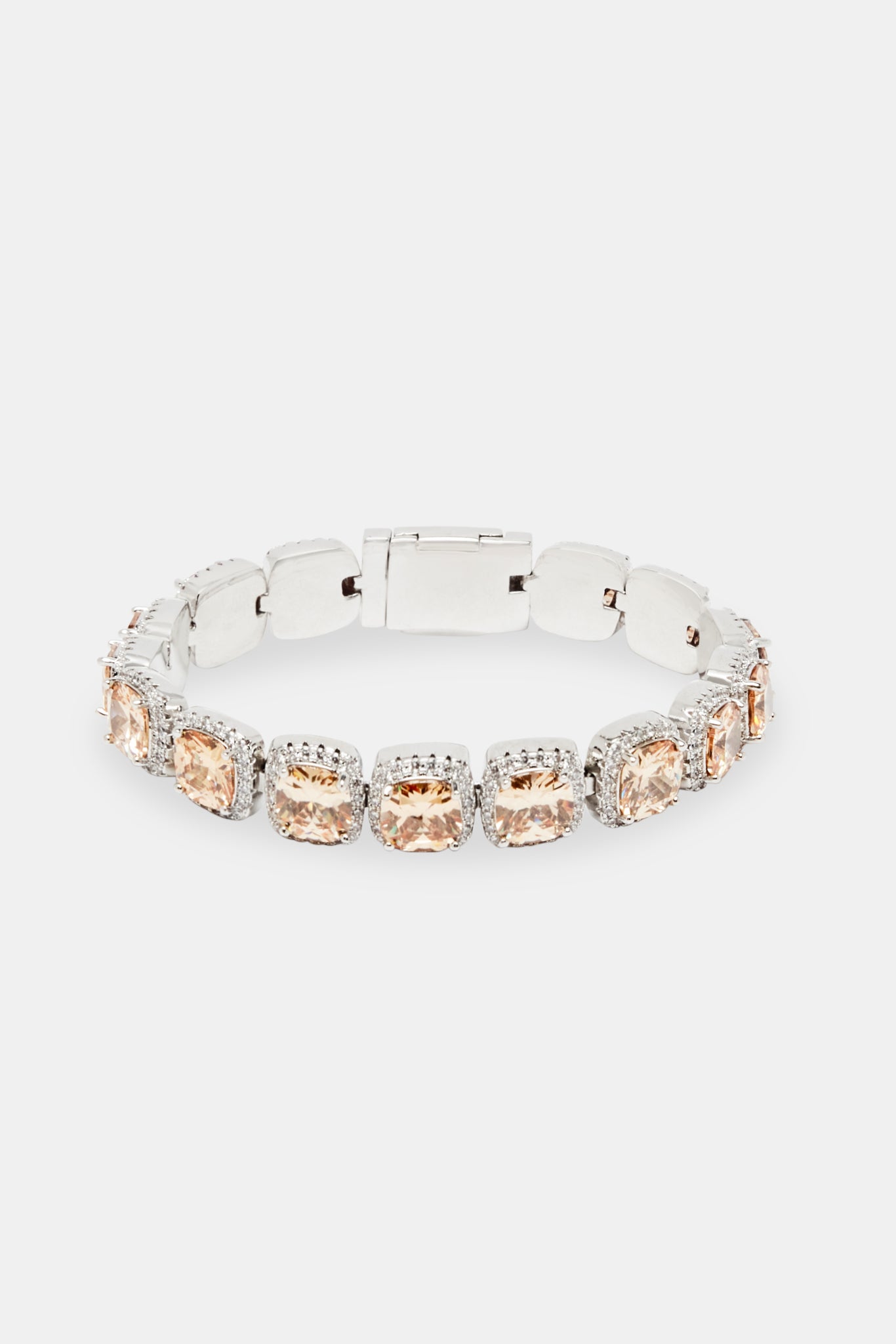 Iced Square Cluster Armband - Champagner